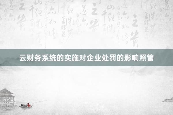 云财务系统的实施对企业处罚的影响照管