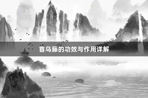 首乌藤的功效与作用详解